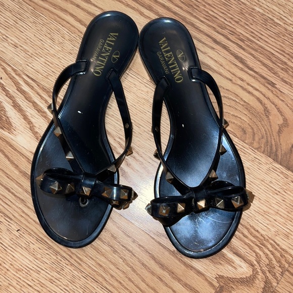 Valentino Rockstud Jelly Flip Flops - Picture 2 of 8